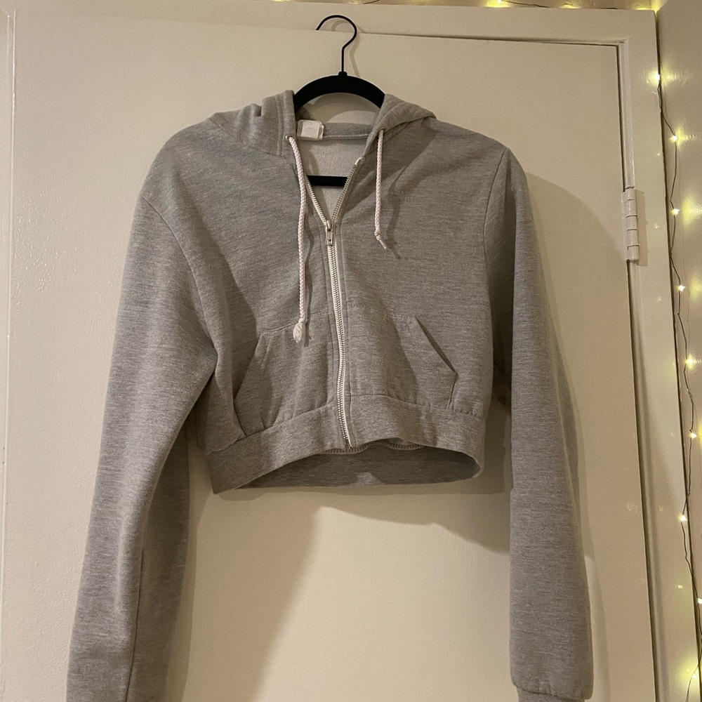 grey cropped sweatshirt